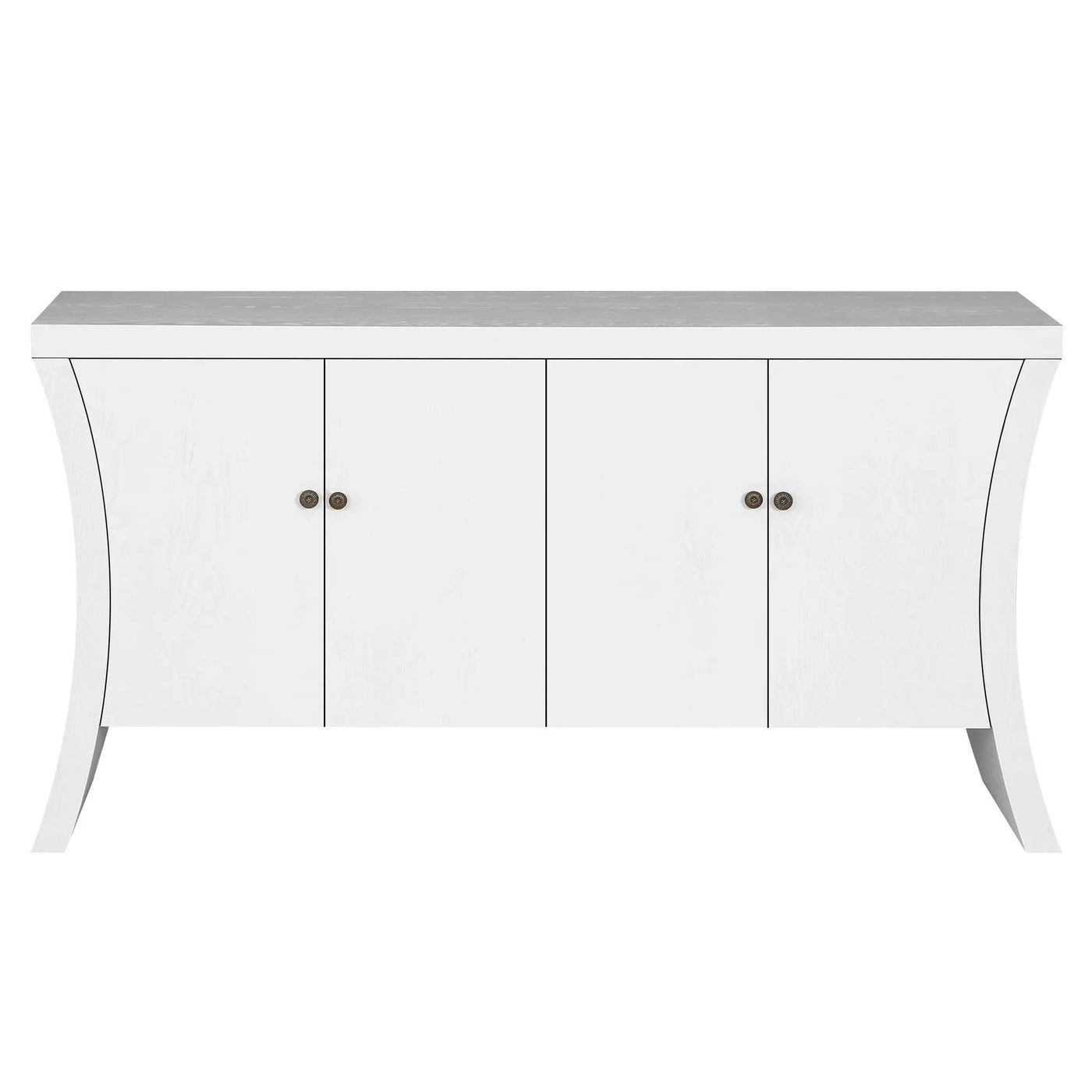 Refined Industrial 4 Door Credenza With Arc Legs & Clasps by HouseOfZazla