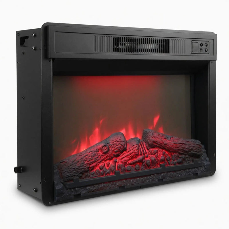Electric Fireplace Insert Heater With Multicolor Flames, Remote Control - Black by HouseOfZazla