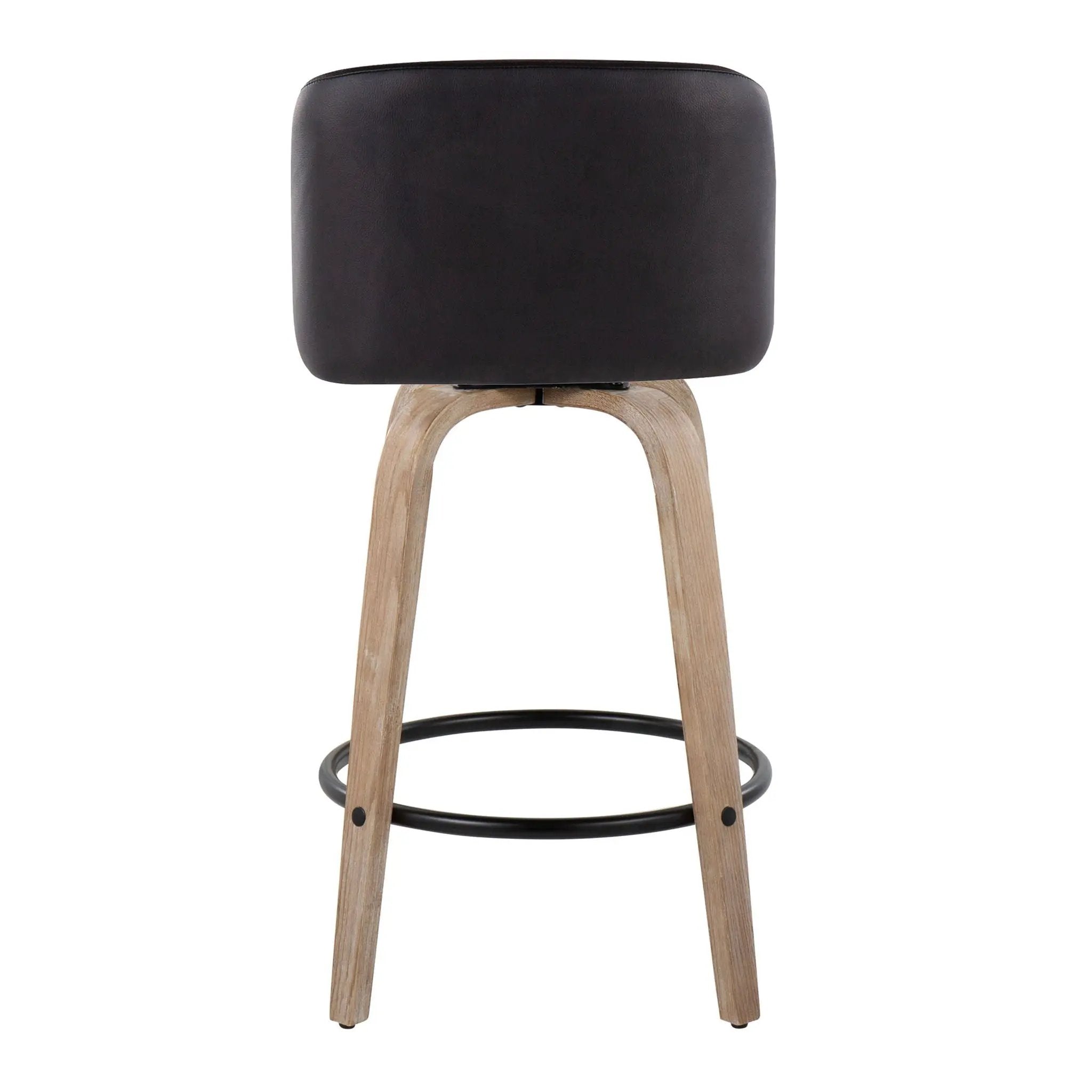 Toriano - Contemporary Fixed-Height Counter Stool & Swivel With Round Footrest (Set of 2) by Unique Piece Furniture