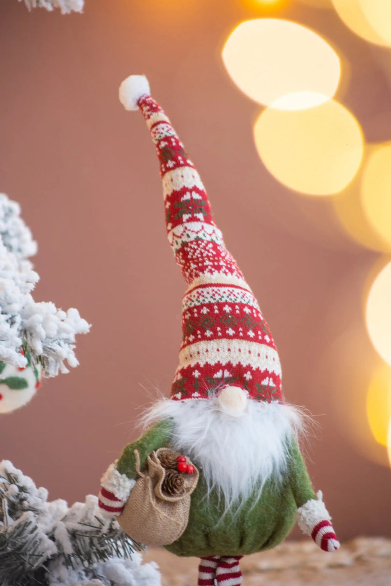 Set of 2 Fabric Standing Holiday Gnomes by HouseOfZazla