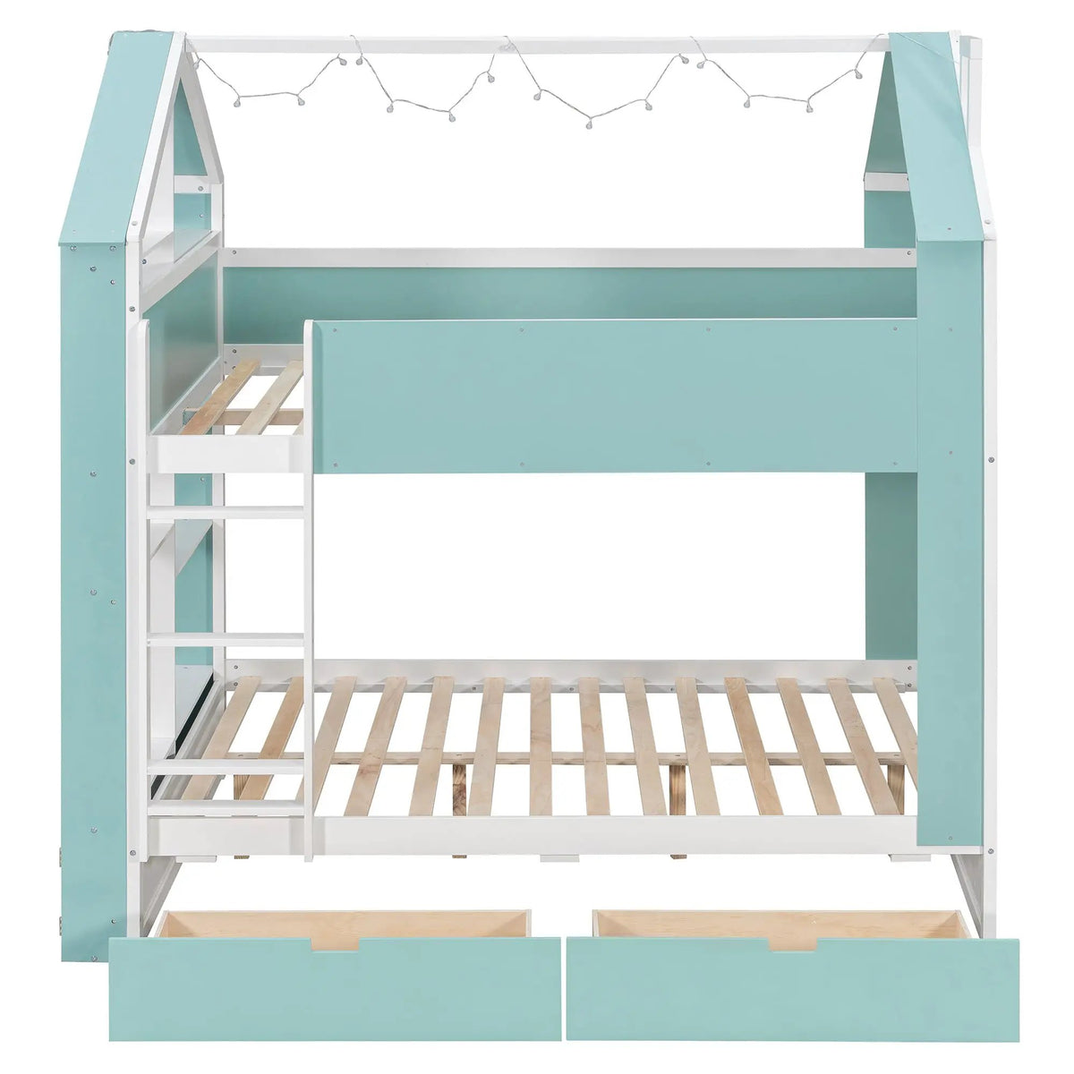 Full Size Bunk Bed with Storage Drawers & Shelves by HouseOfZazla