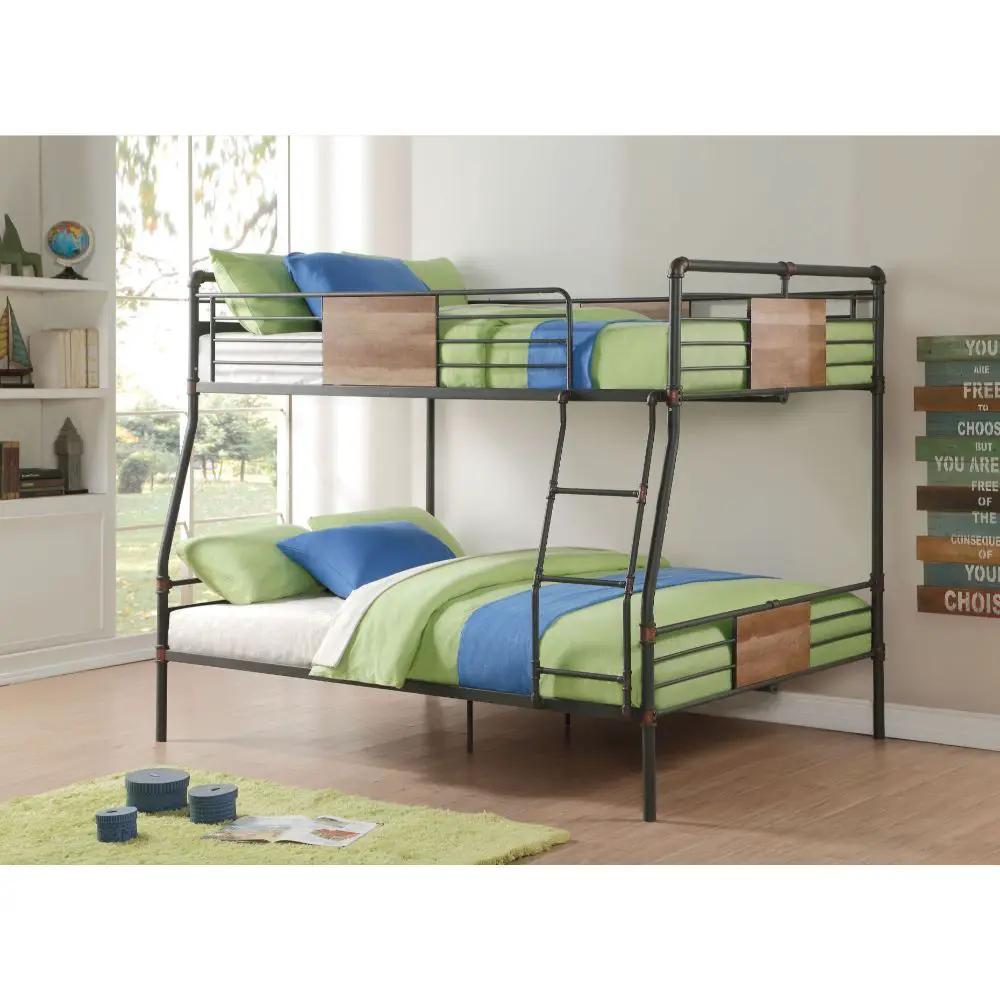 Brantley - Full Long / Queen Bunk Bed - Sandy Black & Dark Bronze Hand-Brushed by Unique Piece Furniture