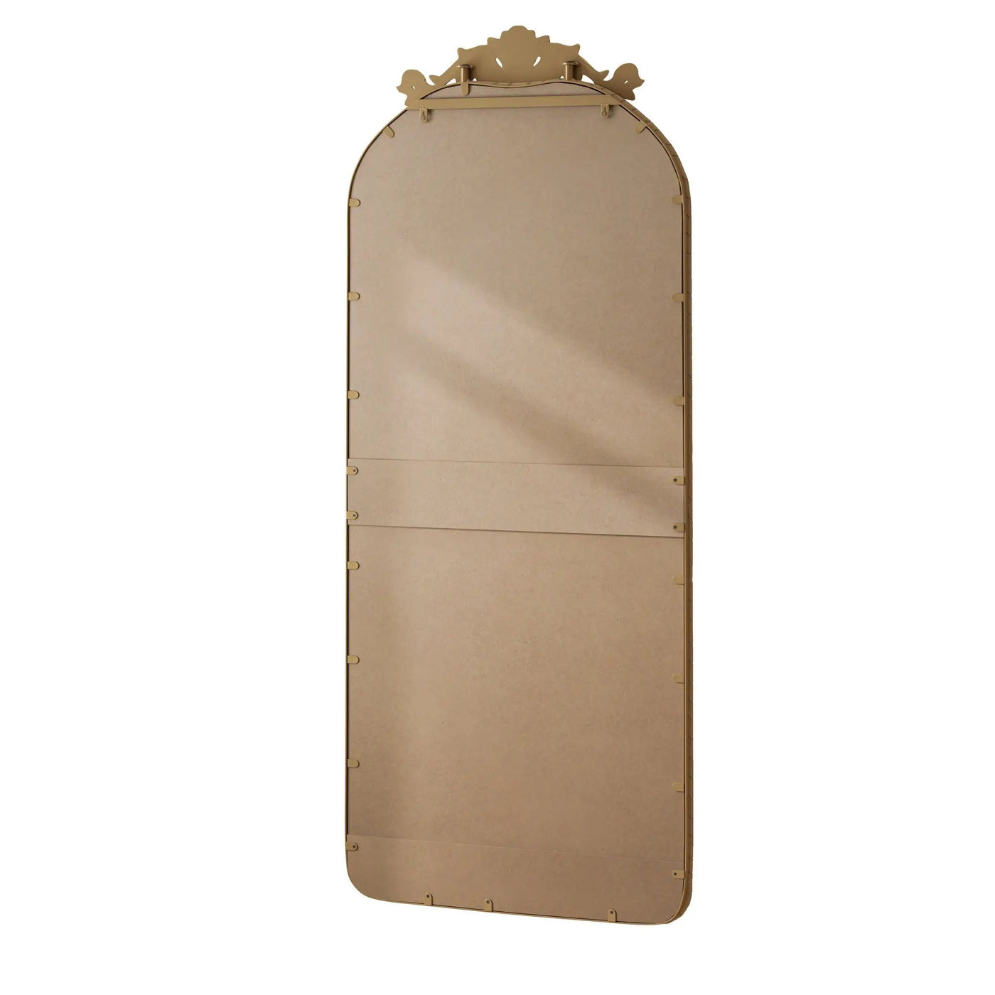 Full Body Arched Mirror With Vintage Carved Applique by HouseOfZazla