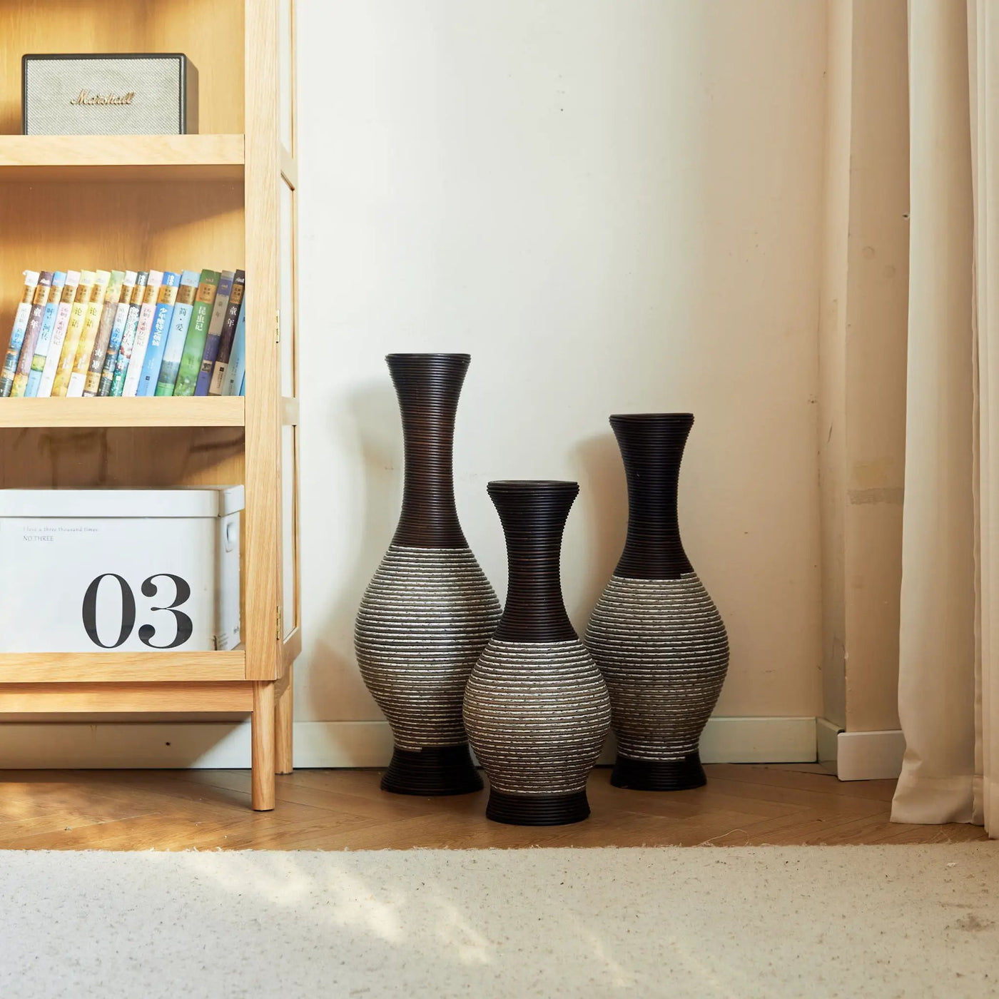 Tall Designer Floor Vase With Elegant 2 Tone by HouseOfZazla