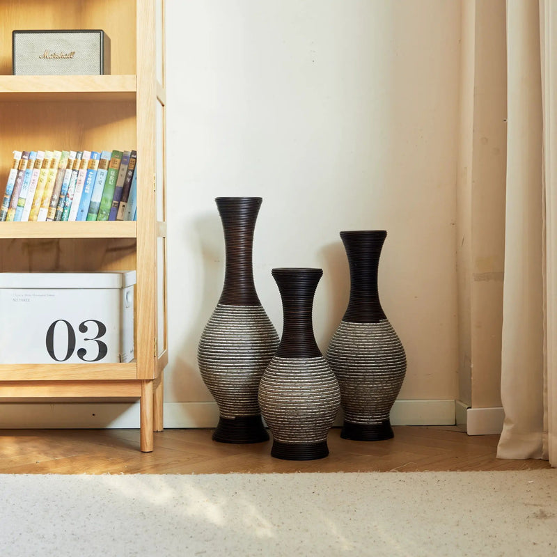 Tall Designer Floor Vase With Elegant 2 Tone by Unique Piece Furniture