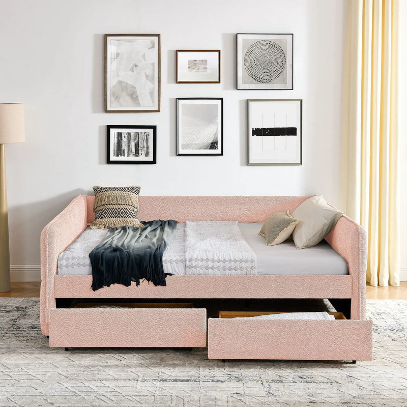 Upholstered Daybed & 2 Drawers by HouseOfZazla