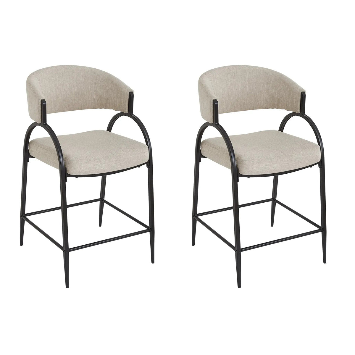 25'' Seat Height Modern Fabric Bar Stools with Back by HouseOfZazla