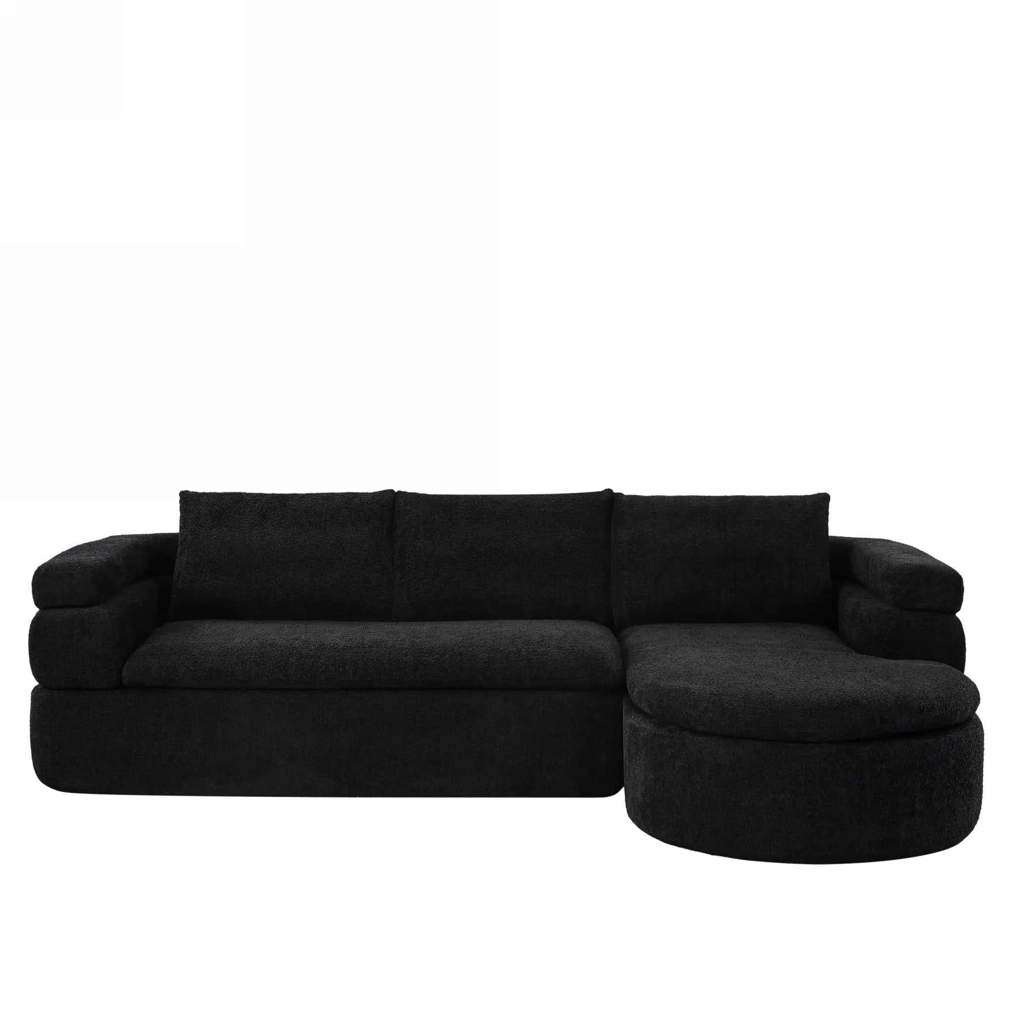 106" L-Shape Sectional Sofas (Black) by HouseOfZazla