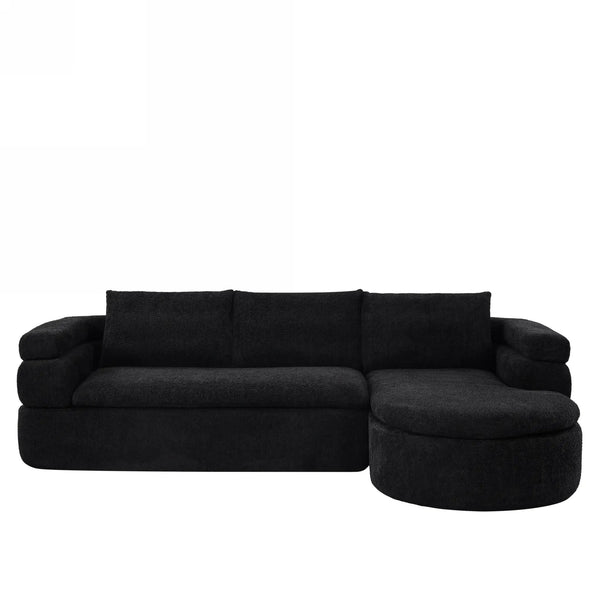 106" L-Shape Sectional Sofas (Black)