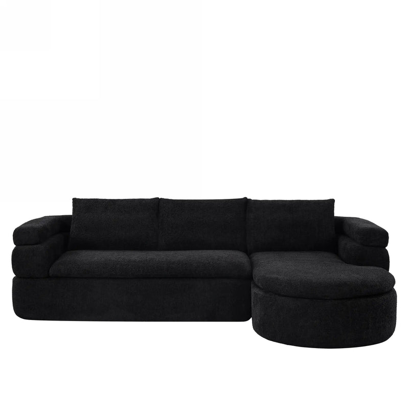 106" L-Shape Sectional Sofas (Black) by HouseOfZazla