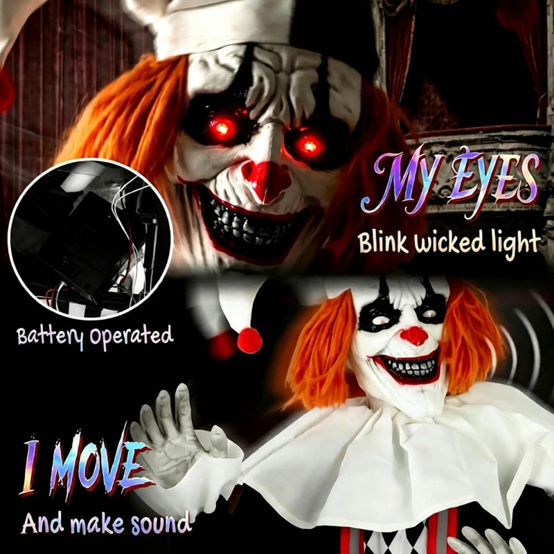 Frightening Giant Clown Prop with Realistic Facial Expressions by HouseOfZazla