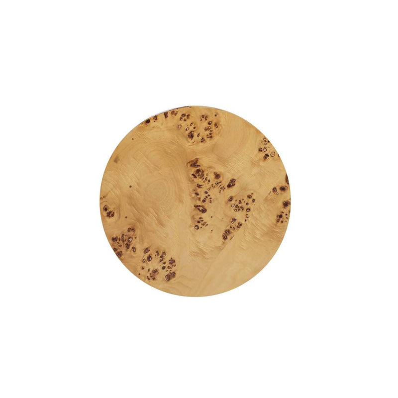 Nebula 22' Accent Pillar Side Table Warm Natural Brown Burl Wood by HouseOfZazla