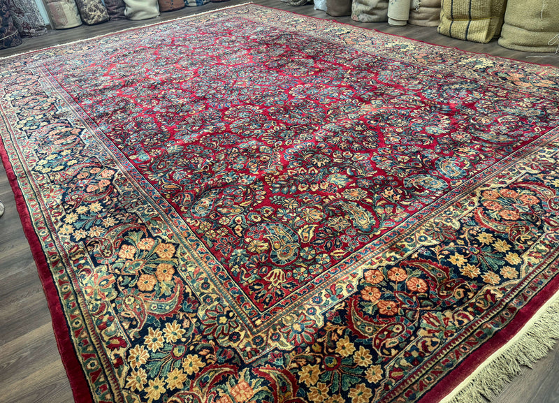 Palace Size Antique Persian Sarouk Rug 12x18 by Jewel Rugs
