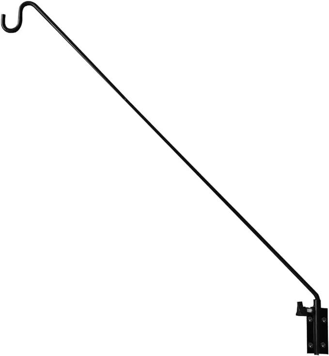 MIXXIDEA Heavy Duty Extended Reach Wall Mounted Deck Hook Wall Pole, Wall Bracket Direction and Length Adjustable Plant Bracket for Bird Feeders, Planters, Suet Baskets, Lanterns, Wind Chimes,Black by GreenHaven Gardens