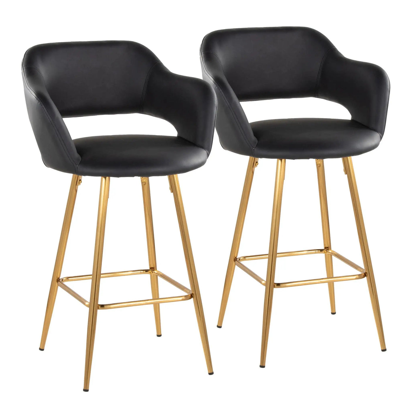 Margarite - Contemporary Fixed Height Counter Stool With Footrest (Set of 2) With Square by HouseOfZazla
