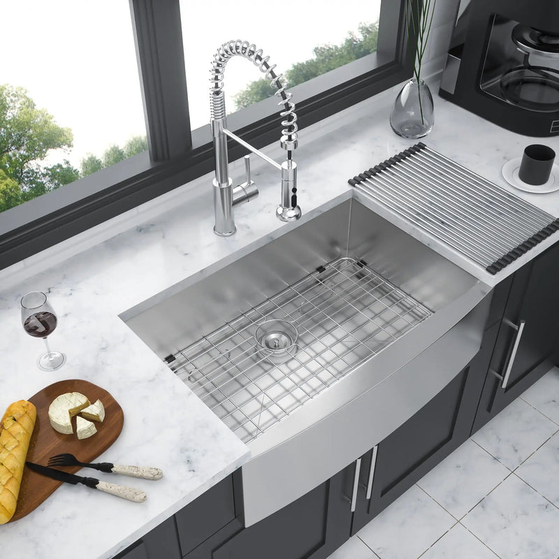 Farmhouse Kitchen Sink Stainless Steel Apron Front by HouseOfZazla