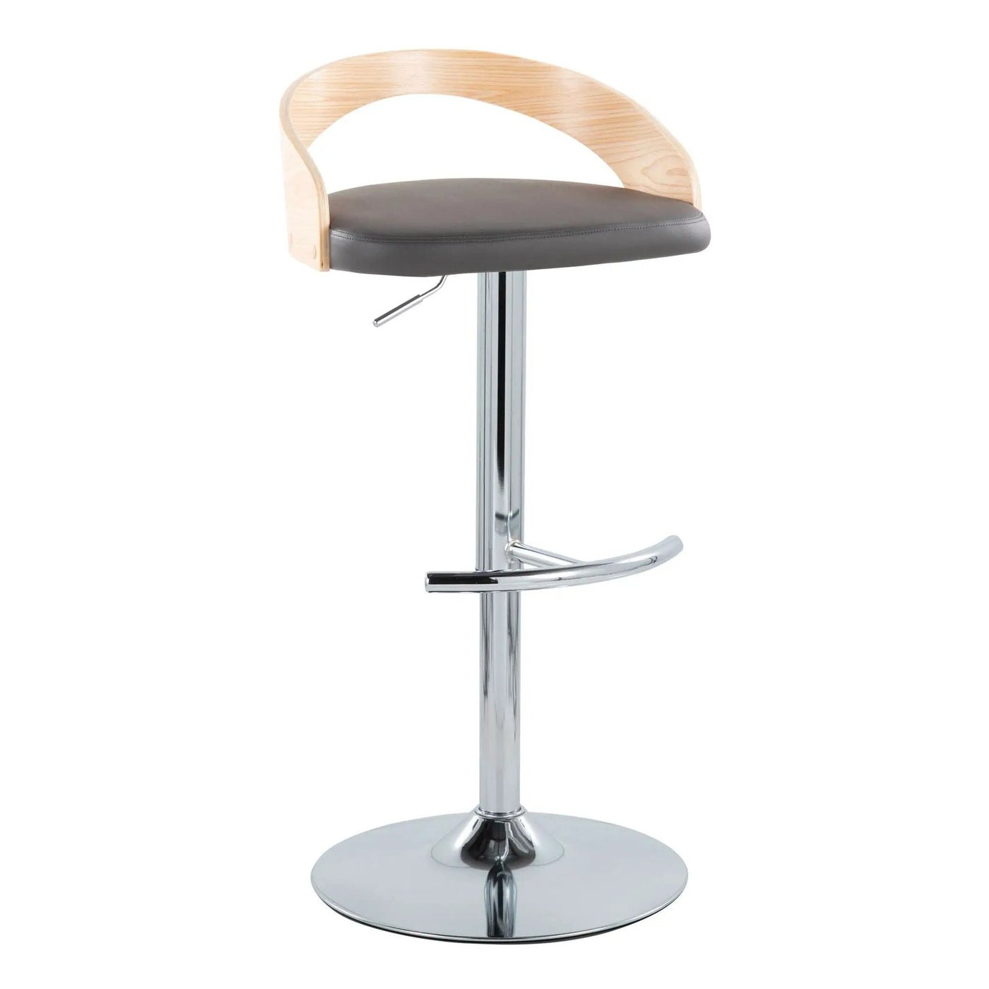 Grotto - Contemporary Adjustable Barstool, Swivel With Rounded T Footrest (Set of 2) by HouseOfZazla