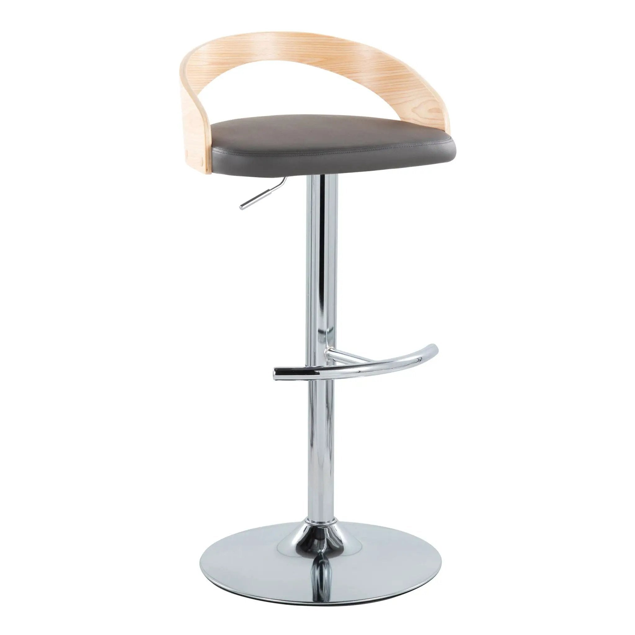 Grotto - Contemporary Adjustable Barstool, Swivel With Rounded T Footrest (Set of 2) by HouseOfZazla