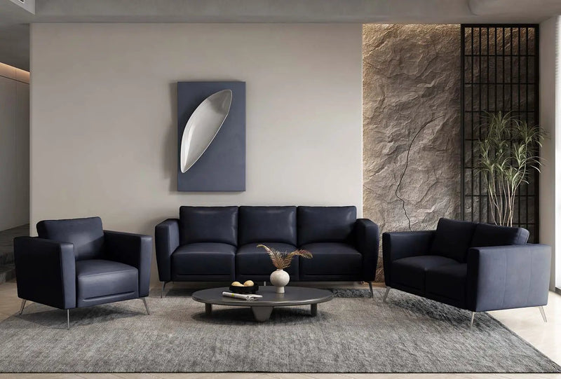 Astonic - Chair - Blue Leather by Unique Piece Furniture