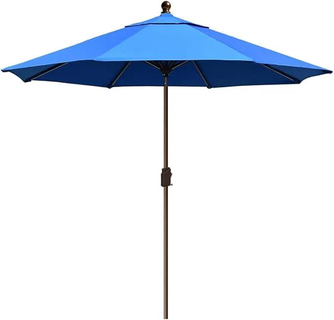 EliteShade USA 10-Year-Non-Fading 9Ft Market Umbrella Patio Umbrella Outdoor Table Umbrella with Ventilation,Royal Blue by GreenHaven Gardens