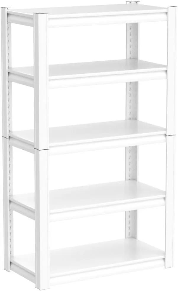 Raybee 72''H Garage Shelving Heavy Duty Storage Shelves Load 2010LBS Adjustable 5 Tier Metal Shelving White Garage Sheves Pantry Shelf for Kitchen Closet 72''H*31.7''W*16.3''D by GreenHaven Gardens