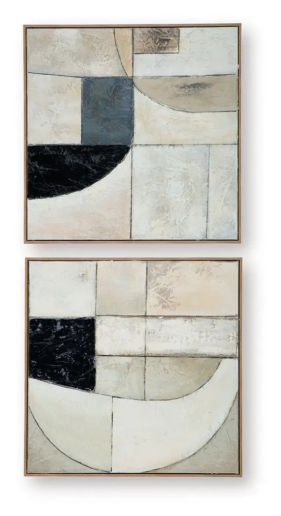 Bexlen - Wall Art Set (Set of 2) - Tan / Taupe / Black by Unique Piece Furniture