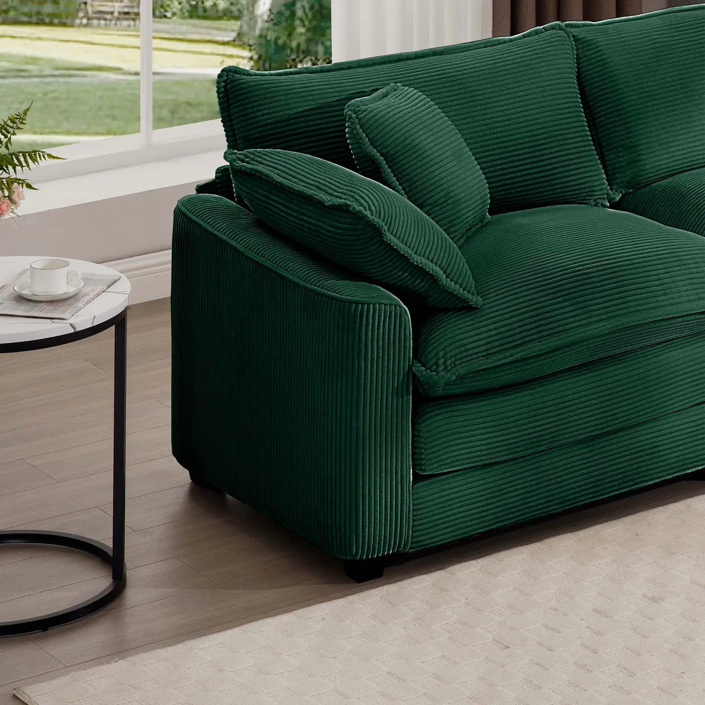Modern 2 Seater With 4 Pillows, Upholstered Deep Seating Loveseat by HouseOfZazla