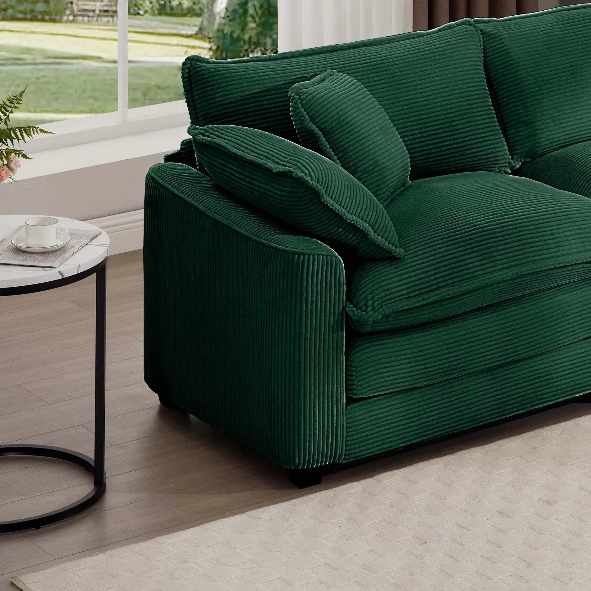 Modern 2 Seater With 4 Pillows, Upholstered Deep Seating Loveseat by HouseOfZazla