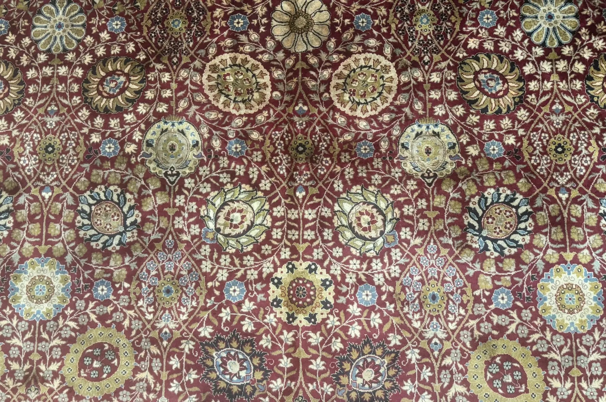 Palace Size Pak Persian Rug 12x15, Brick Red, Allover Pattern, Handmade Oversized Wool Oriental Carpet, Large Area Rug, Fine 225 KPSI by Jewel Rugs