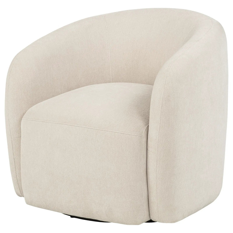 Gerley Faux Sherpa Chenille Upholstered Swivel Accent Chair Beige by Unique Piece Furniture