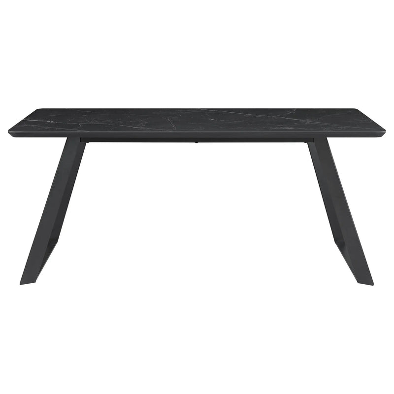 Smith - Rectangular Top Dining Table With 3 Drawers - Black by HouseOfZazla