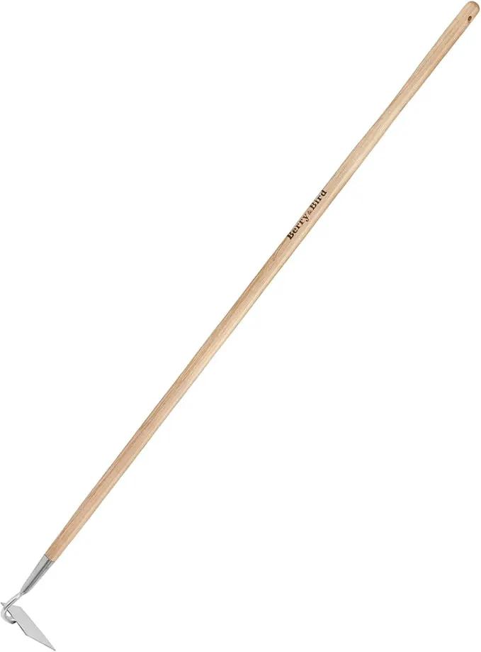 Berry&Bird Flat Edge Garden Hoe, 58'' Hoes Garden Tool with Long Wood Handle, Stainless Steel Weeding Hoe, Heavy Duty Weeder Hoe Tool for Gardening Digging Soil Loosening, Edging & Cultivating by GreenHaven Gardens