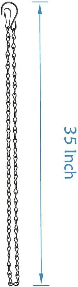 4 Pack 35 Inches Hanging Chains Black, Garden Plant Hangers, for Bird Feeders, Billboards, Chalkboards, Planters, Lanterns, Wind Chimes and Decorative Ornaments by GreenHaven Gardens