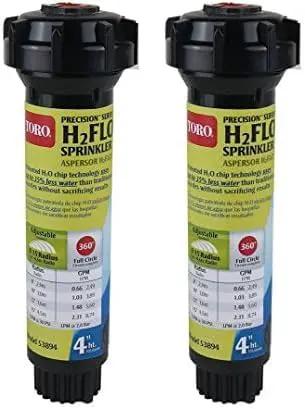 Toro 53894 Precision H2FLO 4-Inch Sprinkler Pop Up with Nozzle, Full (Pack of 2) by GreenHaven Gardens