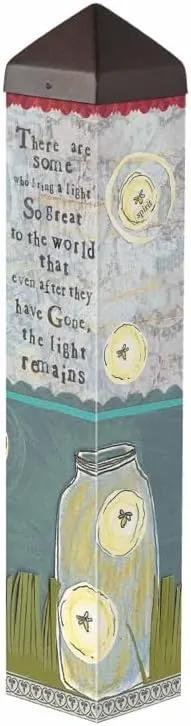 Studio M Art Pole, PVC Weather Resistant Pole with Vinyl Bowl 20 inches Tall Outdoor Decoration for Gardens, Patios, Yards, Landscaping and Birding Accessories, The Light Remains by GreenHaven Gardens