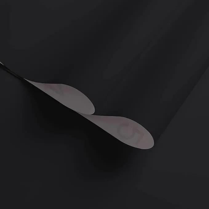 Dimoon 118''x23.6'' Black Skin Peel and Stick Wallpaper Contact Paper Modern Self Adhesive Wall Paper Removable Renter Friendly Textured Solid Color Cabinet Vinyl Roll (118''x23.6'',Black Skin) by GreenHaven Gardens