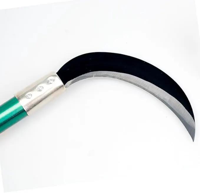 KEYI Weeding Sickle,Steel Grass Sickle,Manganese Steel Blade/Hardwood Handle Hand held Serrated Grass Hook Cutter - Great for Removing Unwanted Vines and Weeds. (13.8 in*6.3 in) by GreenHaven Gardens