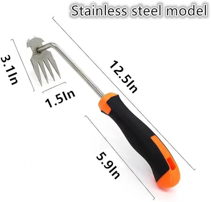 Weed Removal Tool, 2025 New Garden Weeding Tools Manganese Steel Hand Weeder Tool with Handle, 4 Teethes Dual Purpose Manual Weeders Tool Weed Pulling Tool for Garden (Rubber Handle) by GreenHaven Gardens