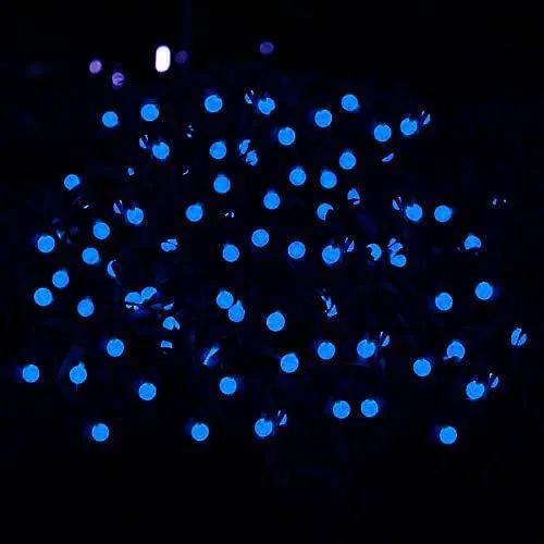 Globe Ball Fairy Lights, 50 LEDs 23ft/7M Solar Led Globe String Lights Waterproof with Two Lighting Modes for Garden Outdoor Party Christmas Decoration (Blue) by GreenHaven Gardens