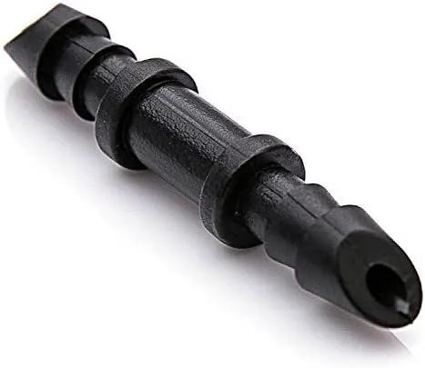 Mini Skater 5mm (Dia) Double Barbed Hard Plastic Water Hose Straight Connector Fitting, Micro Drip Irrigation Systems Quick Connect Hose Sprinkler Adapters Fit of 4/7mm Tube(Black,50PCS) by GreenHaven Gardens