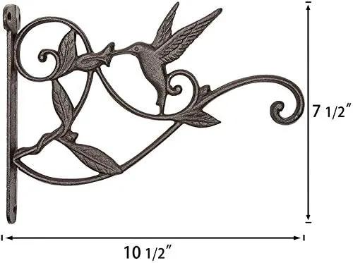 Mkono Hanging Plant Bracket Hook Iron Decorative Plant Hanger for Flower Basket Bird Feeder Wind Chime Lanterns, 2 Pack by GreenHaven Gardens