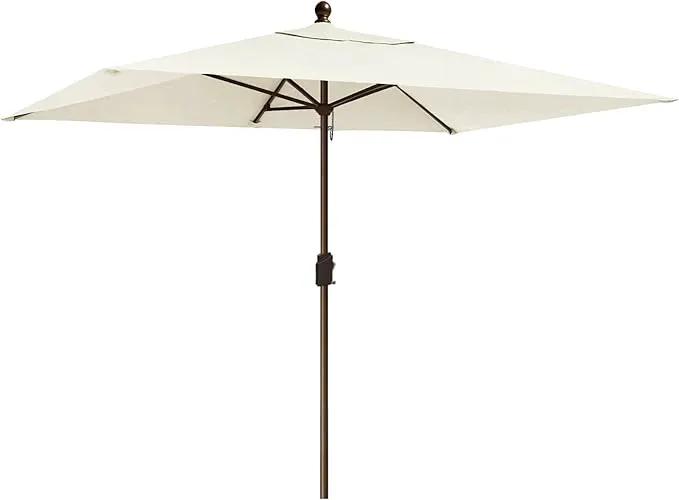 EliteShade USA 10-Year-Non-Fading 6.5x10Ft Rectangular Market Umbrella Patio Umbrella Outdoor Table Umbrella with Ventilation, Natural by GreenHaven Gardens