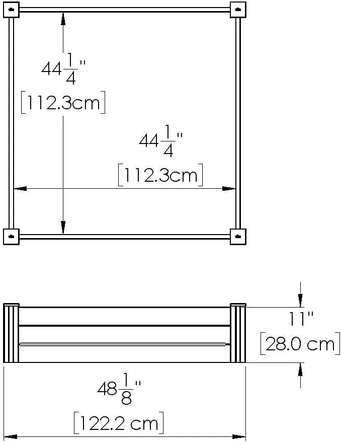 Vita Classic 4 Foot x 4 Foot x 11 inch White Vinyl Raised Modular Garden Bed, White, PVC, BPA and Pthalate Free, VT17108 by GreenHaven Gardens