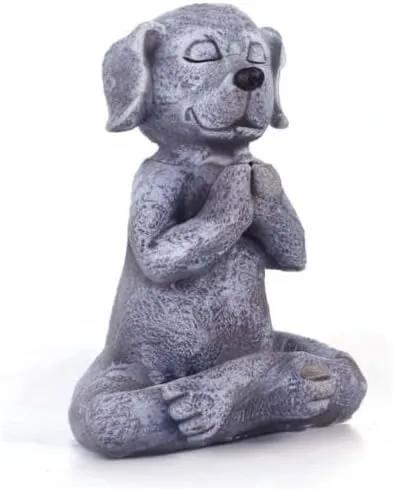 Meditating Dog Statue Buddha - Zen Dog - Namaste– Top Collection Tranquility and Peacefulness for Your Fairy Garden. 4¾ Inches Tall Miniature Gnome Figurine by GreenHaven Gardens