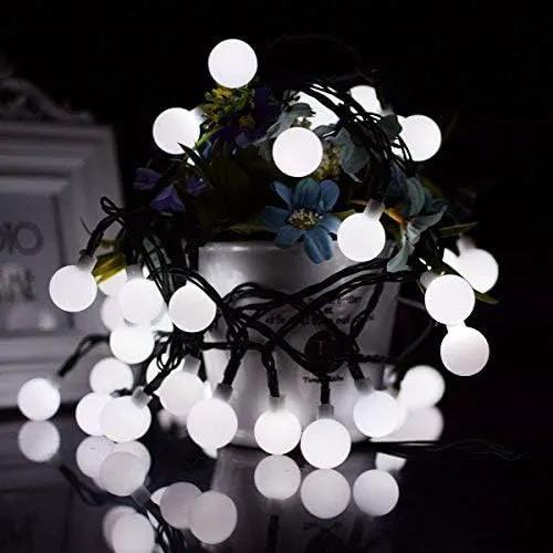 Globe Ball Fairy Lights, 50 LEDs 23ft/7M Solar Led Globe String Lights Waterproof with Two Lighting Modes for Garden Outdoor Party Christmas Decoration (Cold White) by GreenHaven Gardens