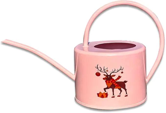 Metal Watering Can for Outdoor and Indoor Plants, Watering Can Decor, 1 Gallon (Pink) by GreenHaven Gardens