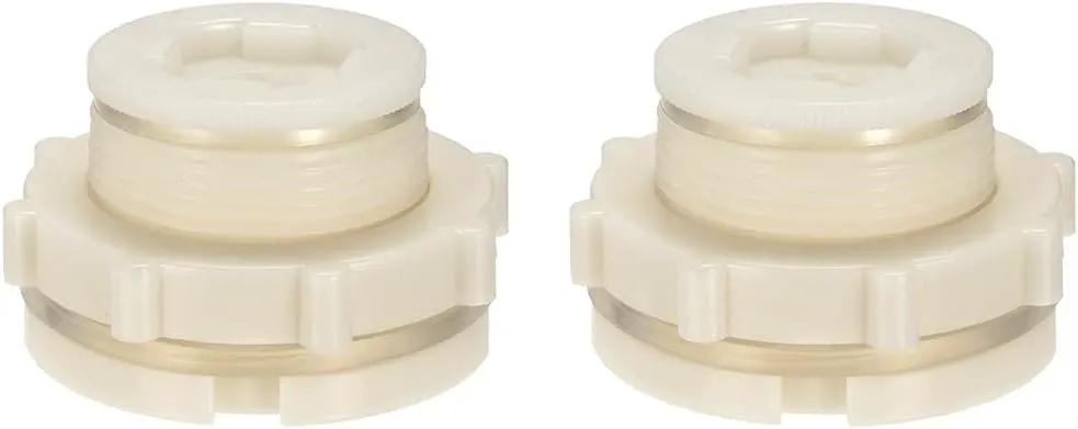 1.25" Female ABS Bulkhead Fitting, Plastic Water Tank Connector Adapter Fitting with Plugs for Outdoor rain Barrel Garden Hose Adapter Spigot kit Water Tank Gallon Drain Bucket(Set of 2) by GreenHaven Gardens