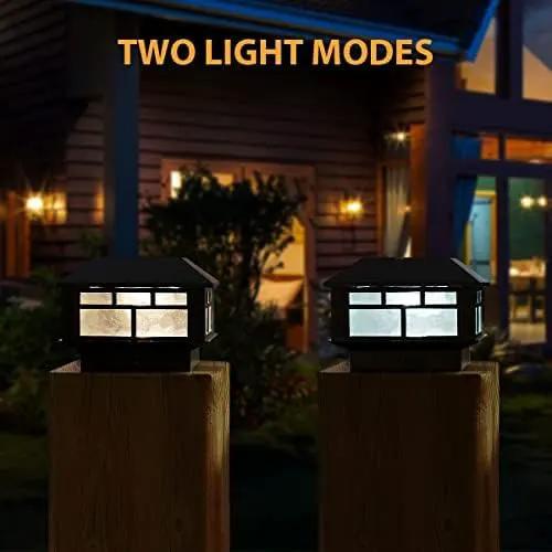 Solar Post Cap Lights Fit 3.5x3.5 4x4 5x5 Wood Posts Black Fence Post Light Solar Powered 12 Packs by GreenHaven Gardens