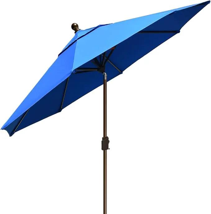 EliteShade USA 10-Year-Non-Fading 10Ft Market Umbrella Patio Umbrella Outdoor Table Umbrella with Ventilation, Royal Blue by GreenHaven Gardens