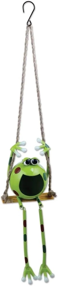 Sunset Vista Designs MF063 Swinging Froggy Hanging Buddy, Solar Powered Light by GreenHaven Gardens
